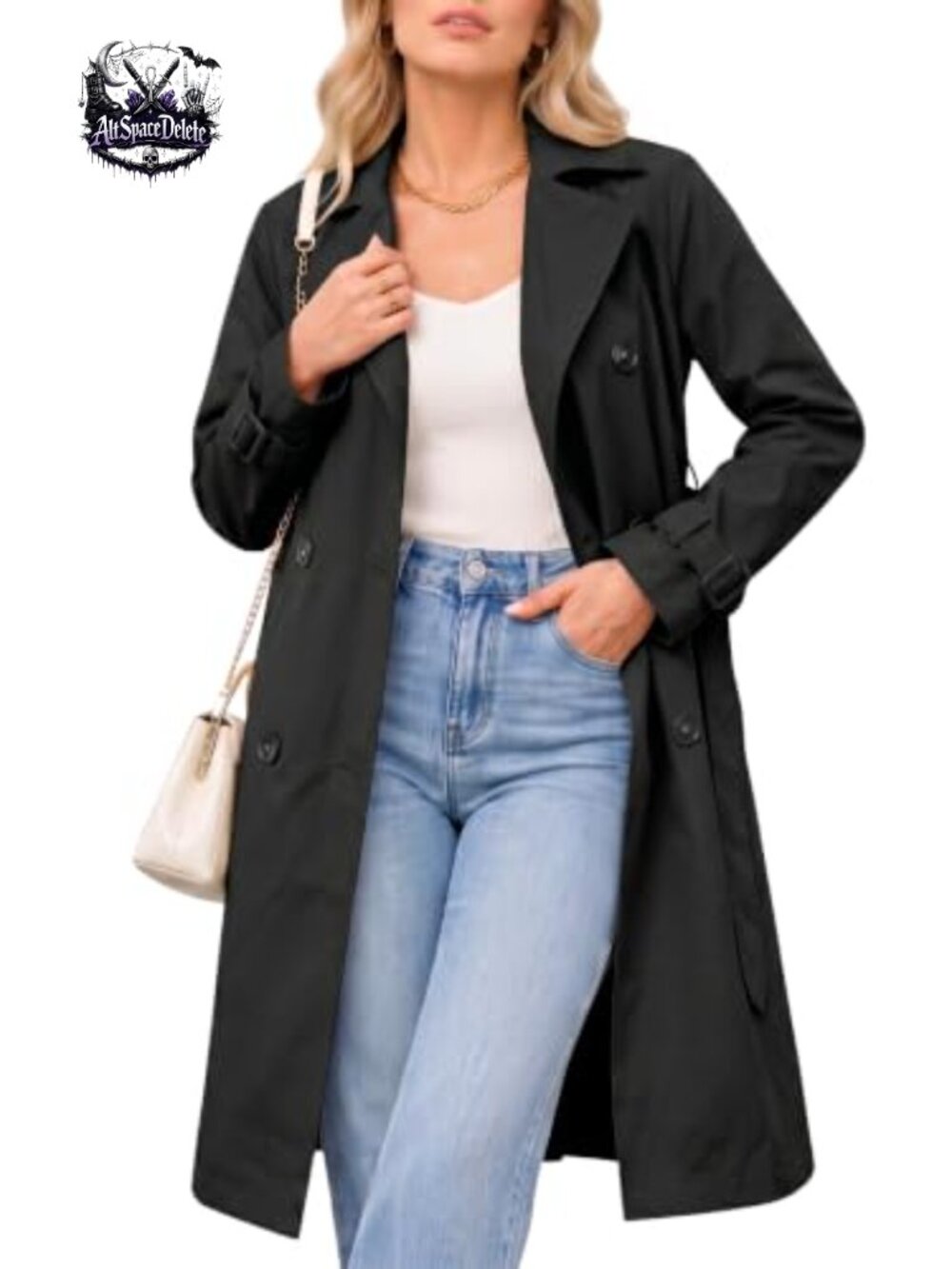 Steve Madden Oversized Long Lapel Trench Coat Women's Fall Jacket